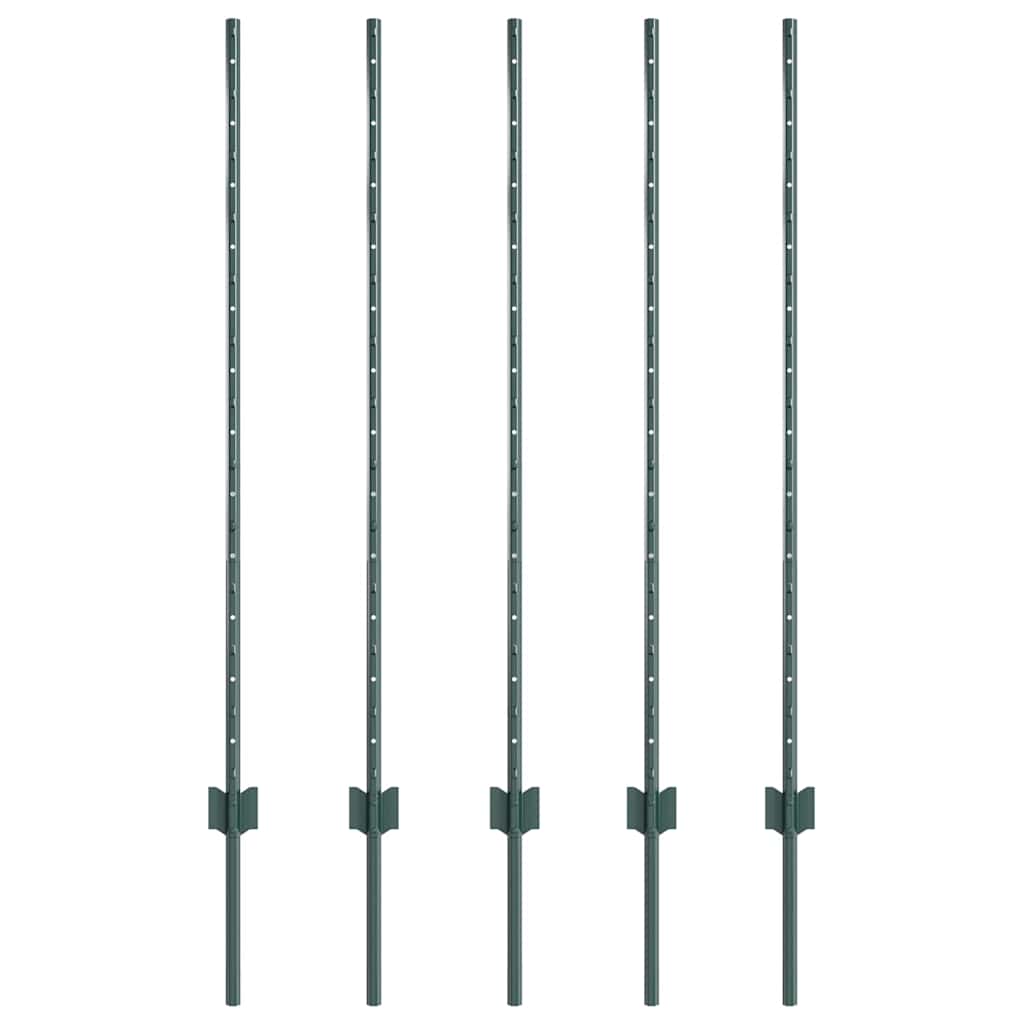 Hekpalen 10 Pcs Groen 120 Cm Staal