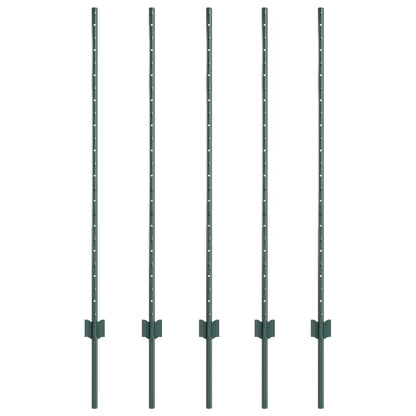 Hekpalen 10 Pcs Groen 120 Cm Staal