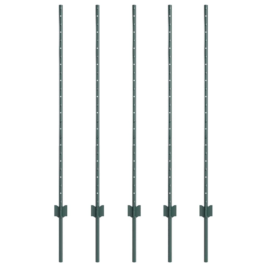 Hekpalen 10 Pcs Groen 120 Cm Staal