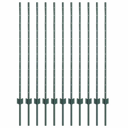 Hekpalen 22 Pcs Groen 120 Cm Staal
