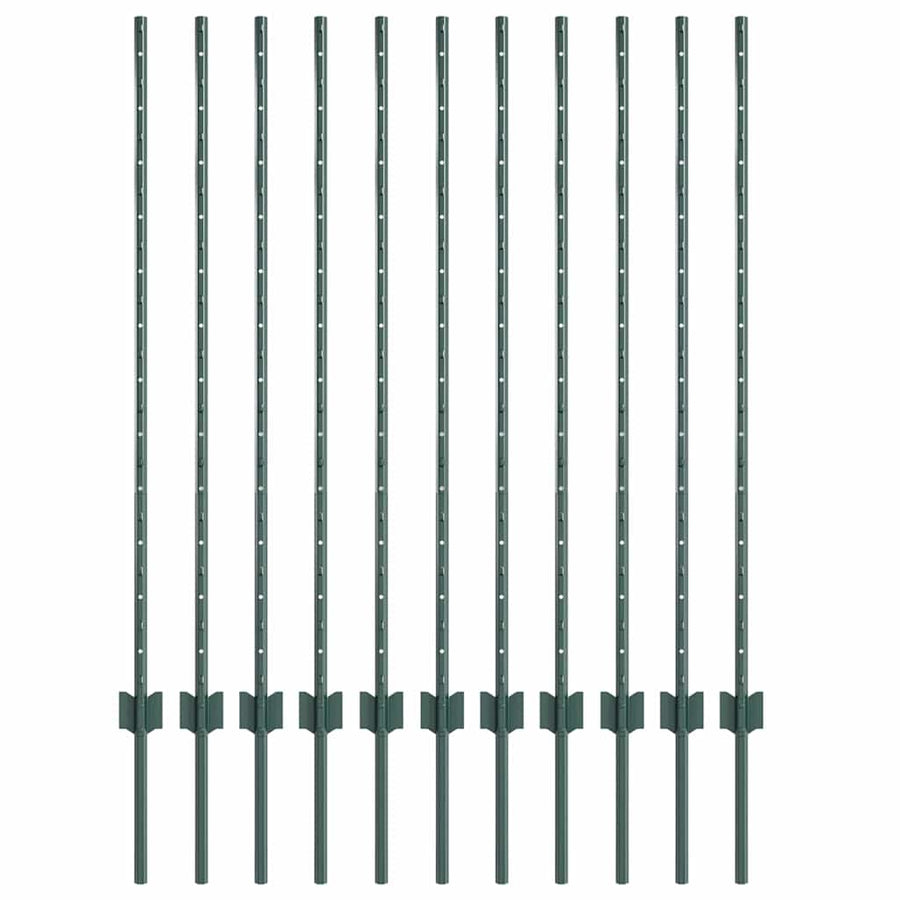 Hekpalen 22 Pcs Groen 120 Cm Staal