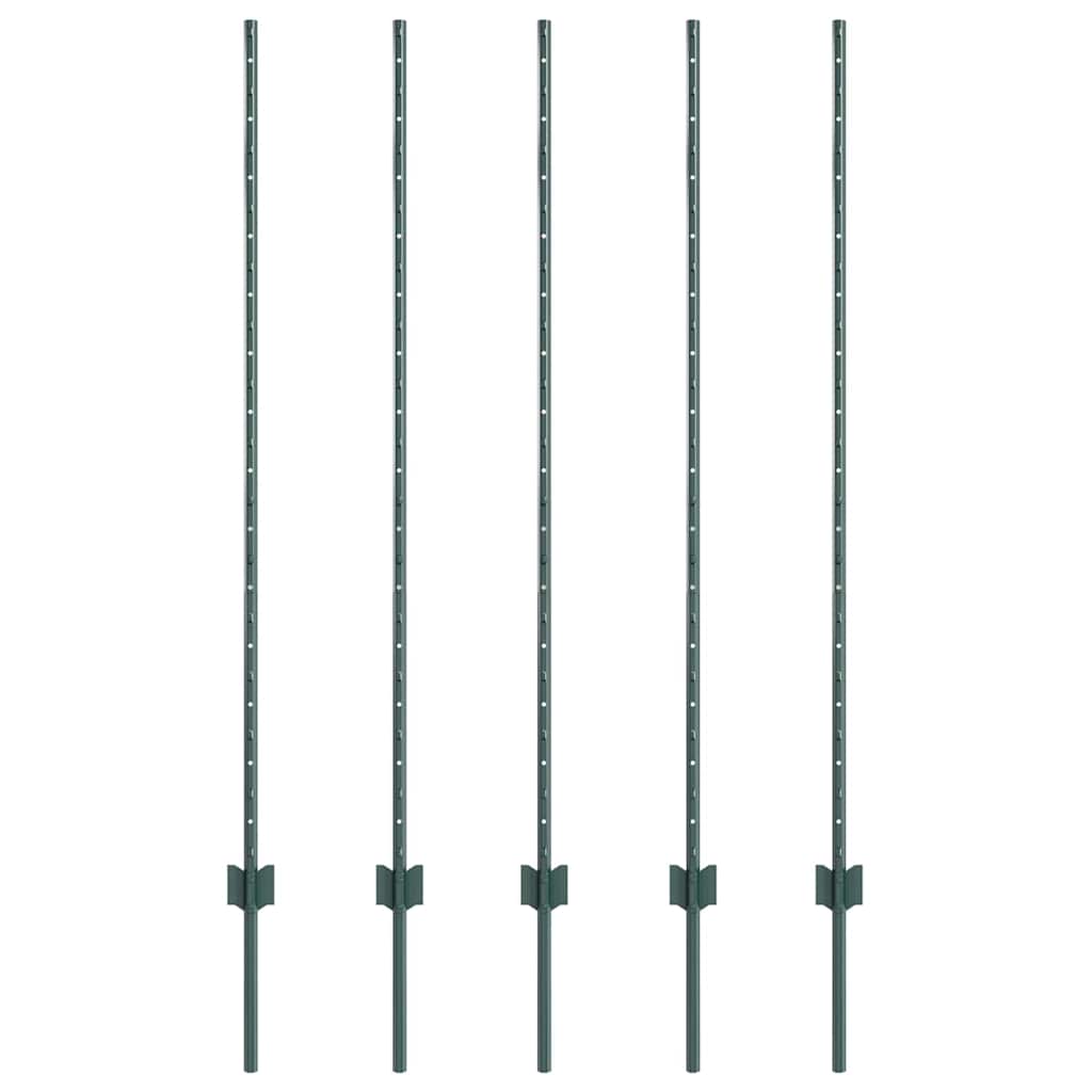 Hekpalen 10 Pcs Groen 140 Cm Staal