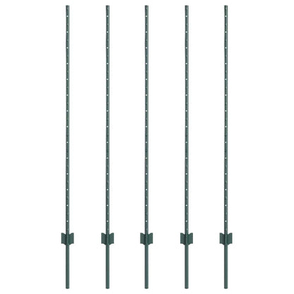 Hekpalen 10 Pcs Groen 140 Cm Staal