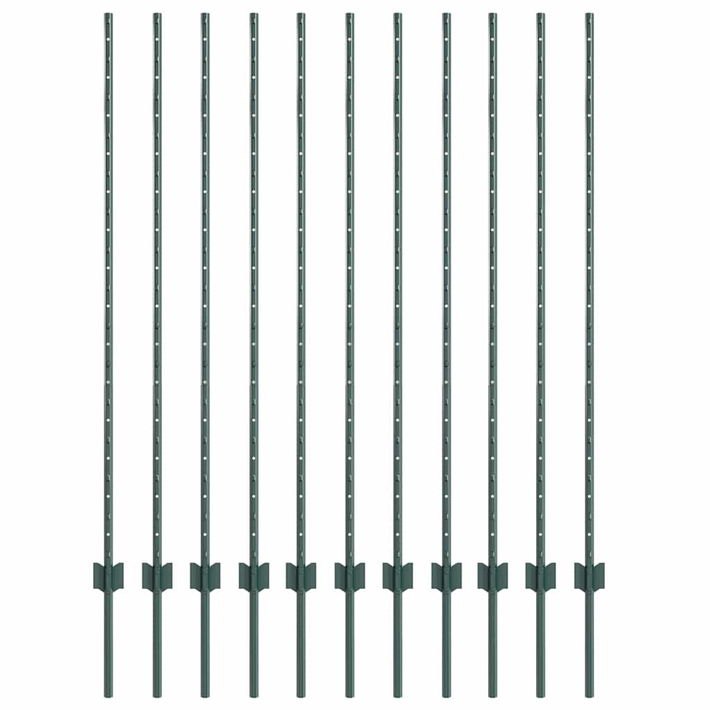 Hekpalen 22 Pcs Groen 140 Cm Staal