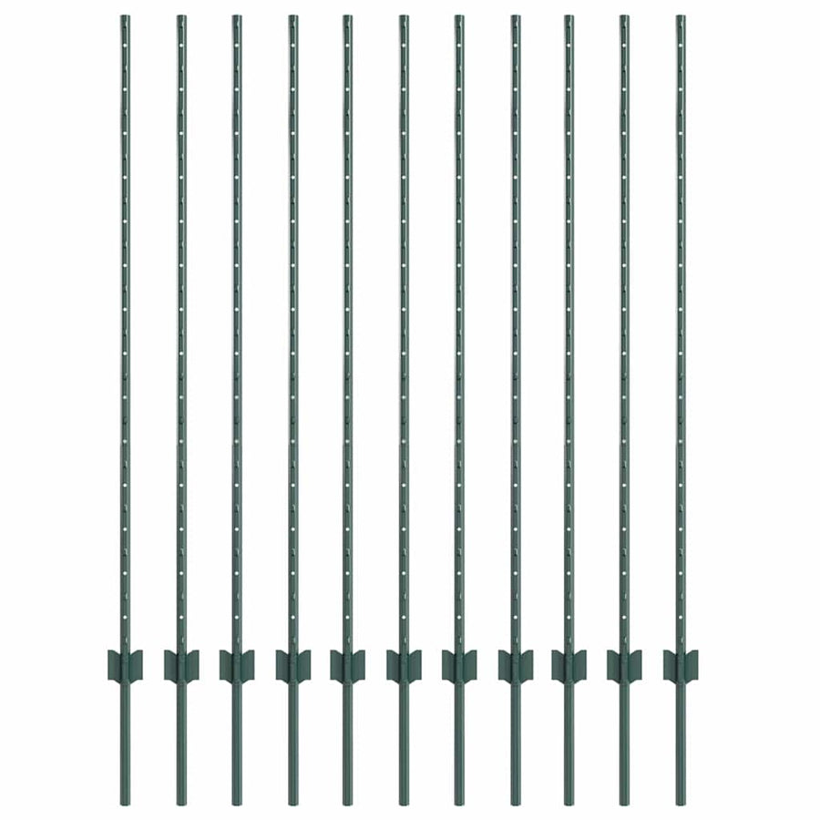 Hekpalen 22 Pcs Groen 140 Cm Staal