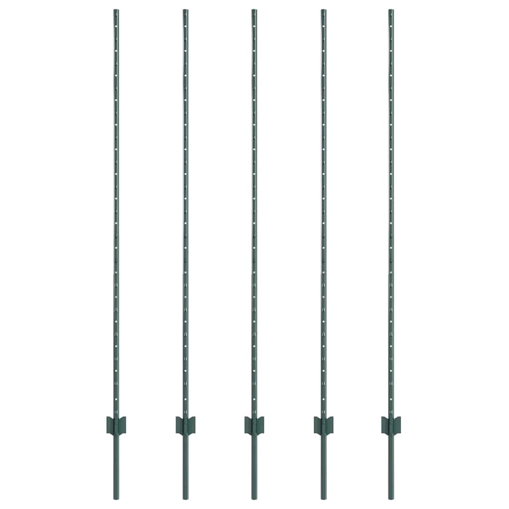 Hekpalen 10 Pcs Groen 150 Cm Staal