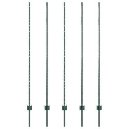 Hekpalen 10 Pcs Groen 150 Cm Staal
