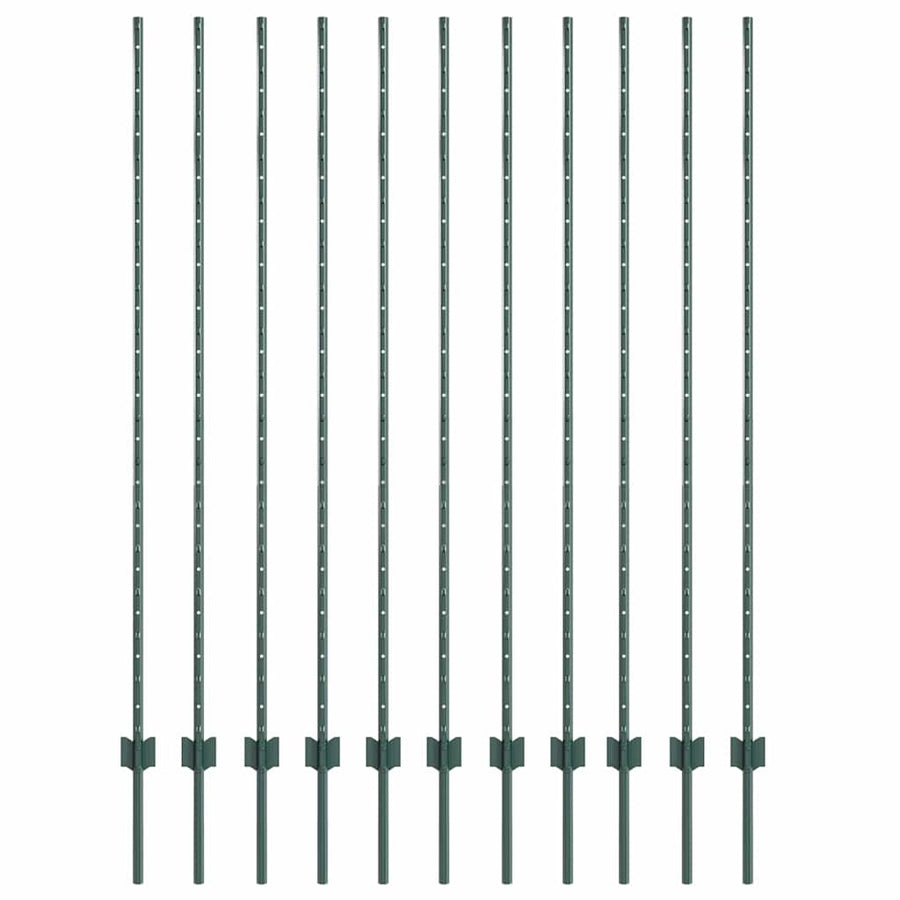 Hekpalen 22 Pcs Groen 150 Cm Staal