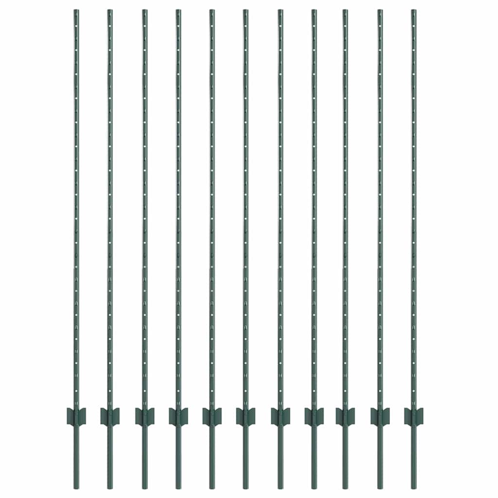 Hekpalen 22 Pcs Groen 160 Cm Staal