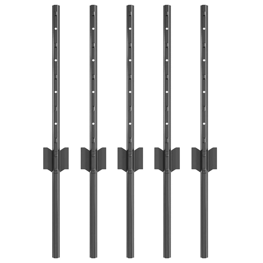Hekpalen 5 Pcs Grijs 40 Cm Staal