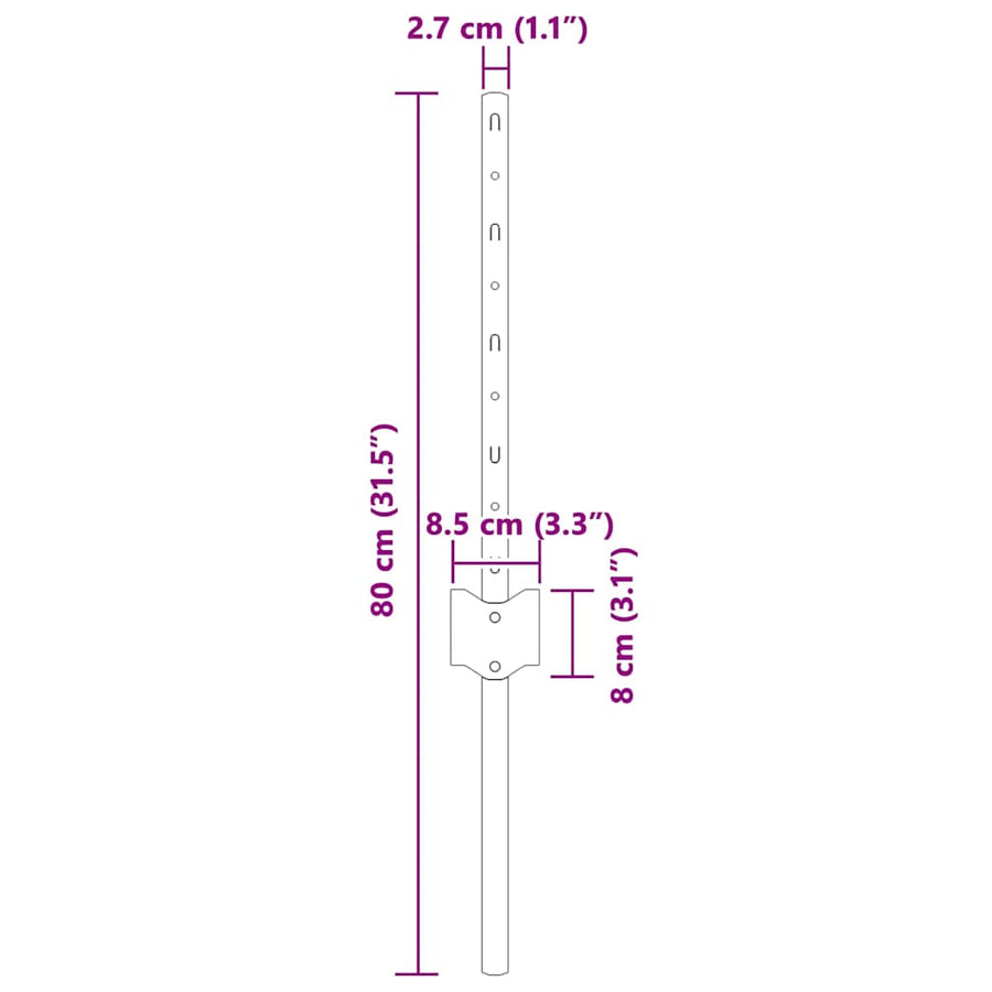 Hekpalen 5 Pcs Grijs 40 Cm Staal