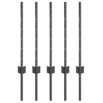 Hekpalen 5 Pcs Grijs 60 Cm Staal