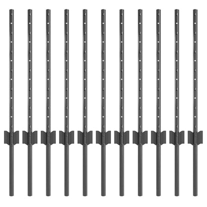 Hekpalen 11 Pcs Grijs 60 Cm Staal