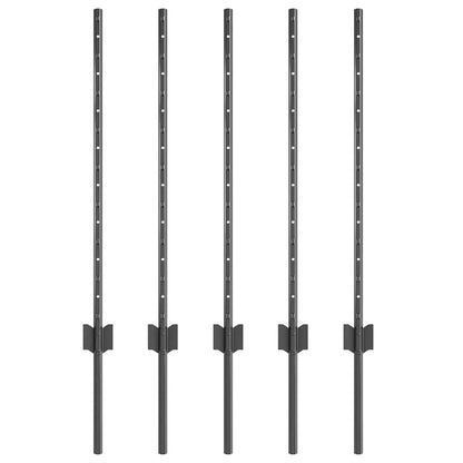 Hekpalen 5 Pcs Grijs 80 Cm Staal