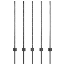Afrasteringspaal 5 pcs Grijs 100 cm Staal