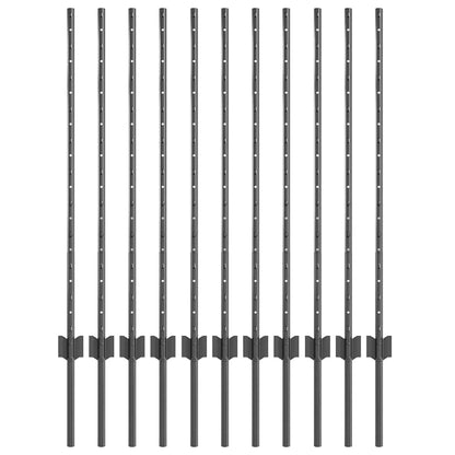 Hekpalen 22 Pcs Grijs 100 Cm Staal