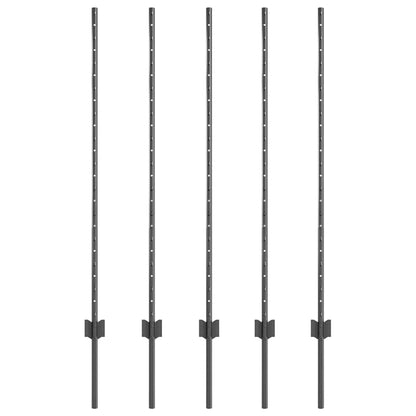 Hekpalen 10 Pcs Grijs 120 Cm Staal