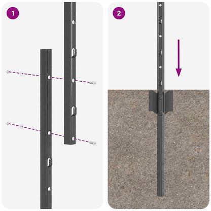 Hekpalen 10 Pcs Grijs 120 Cm Staal