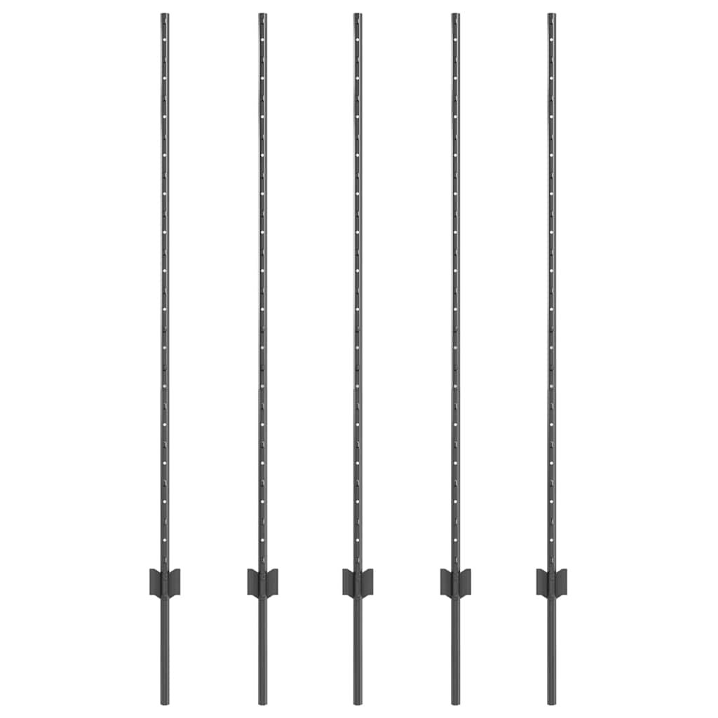 Hekpalen 10 Pcs Grijs 140 Cm Staal