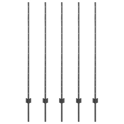 Hekpalen 10 Pcs Grijs 140 Cm Staal
