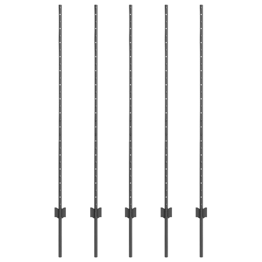 Hekpalen 10 Pcs Grijs 140 Cm Staal
