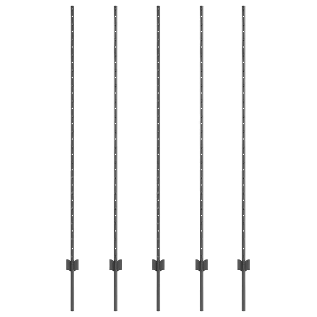 Hekpalen 10 Pcs Grijs 160 Cm Staal