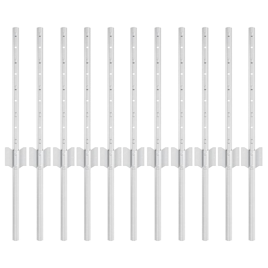 Hekpalen 11 Pcs Zilver 40 Cm Gegalvaniseerd Staal