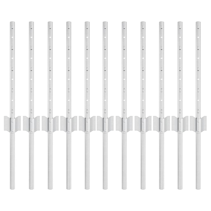 Hekpalen 11 Pcs Zilver 40 Cm Gegalvaniseerd Staal