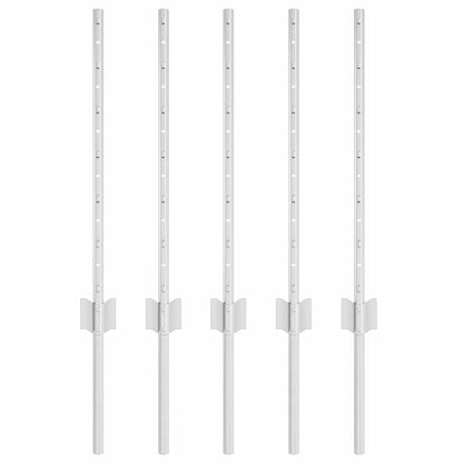 Hekpalen 5 Pcs Zilver 60 Cm Gegalvaniseerd Staal