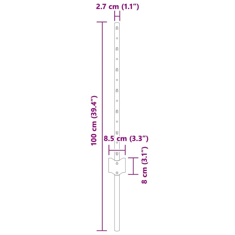 Hekpalen 5 Pcs Zilver 60 Cm Gegalvaniseerd Staal