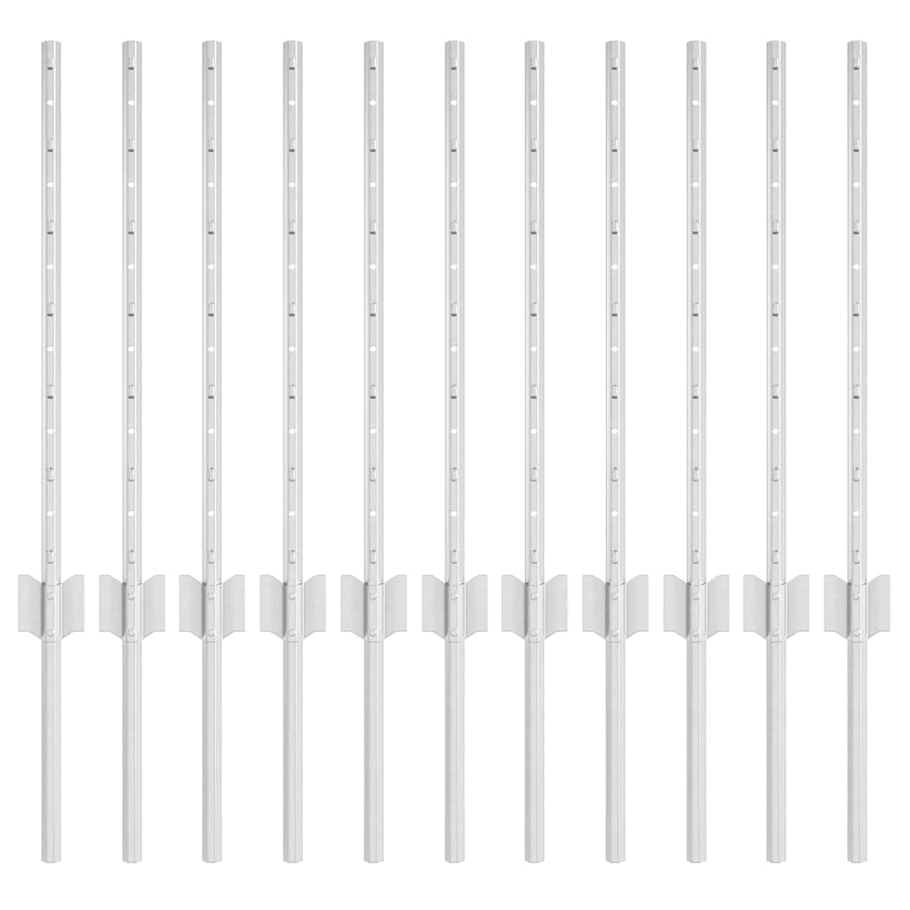 Hekpalen 11 Pcs Zilver 60 Cm Gegalvaniseerd Staal