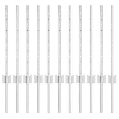 Hekpalen 11 Pcs Zilver 60 Cm Gegalvaniseerd Staal