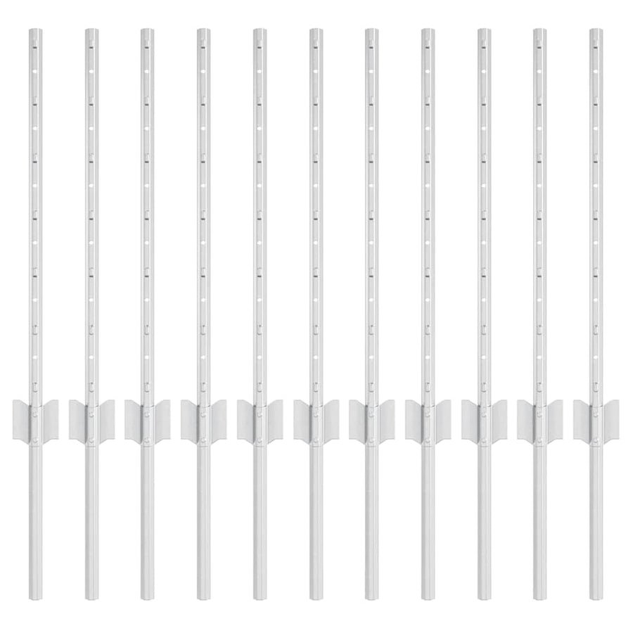 Hekpalen 11 Pcs Zilver 60 Cm Gegalvaniseerd Staal