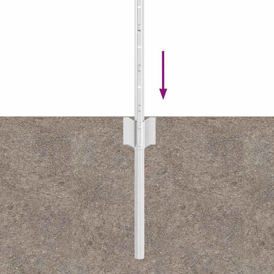 Hekpalen 11 Pcs Zilver 60 Cm Gegalvaniseerd Staal