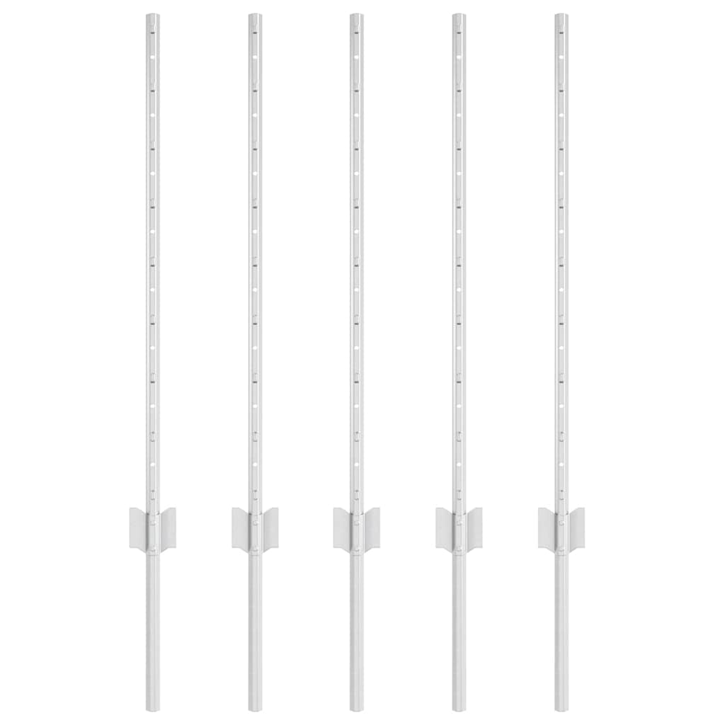 Hekpalen 5 Pcs Zilver 80 Cm Gegalvaniseerd Staal