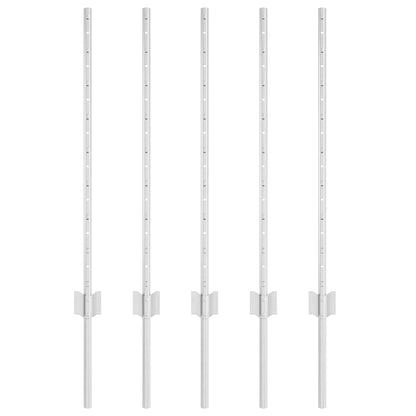 Hekpalen 5 Pcs Zilver 80 Cm Gegalvaniseerd Staal