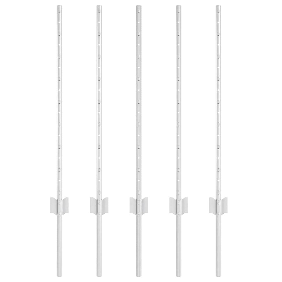 Hekpalen 5 Pcs Zilver 80 Cm Gegalvaniseerd Staal