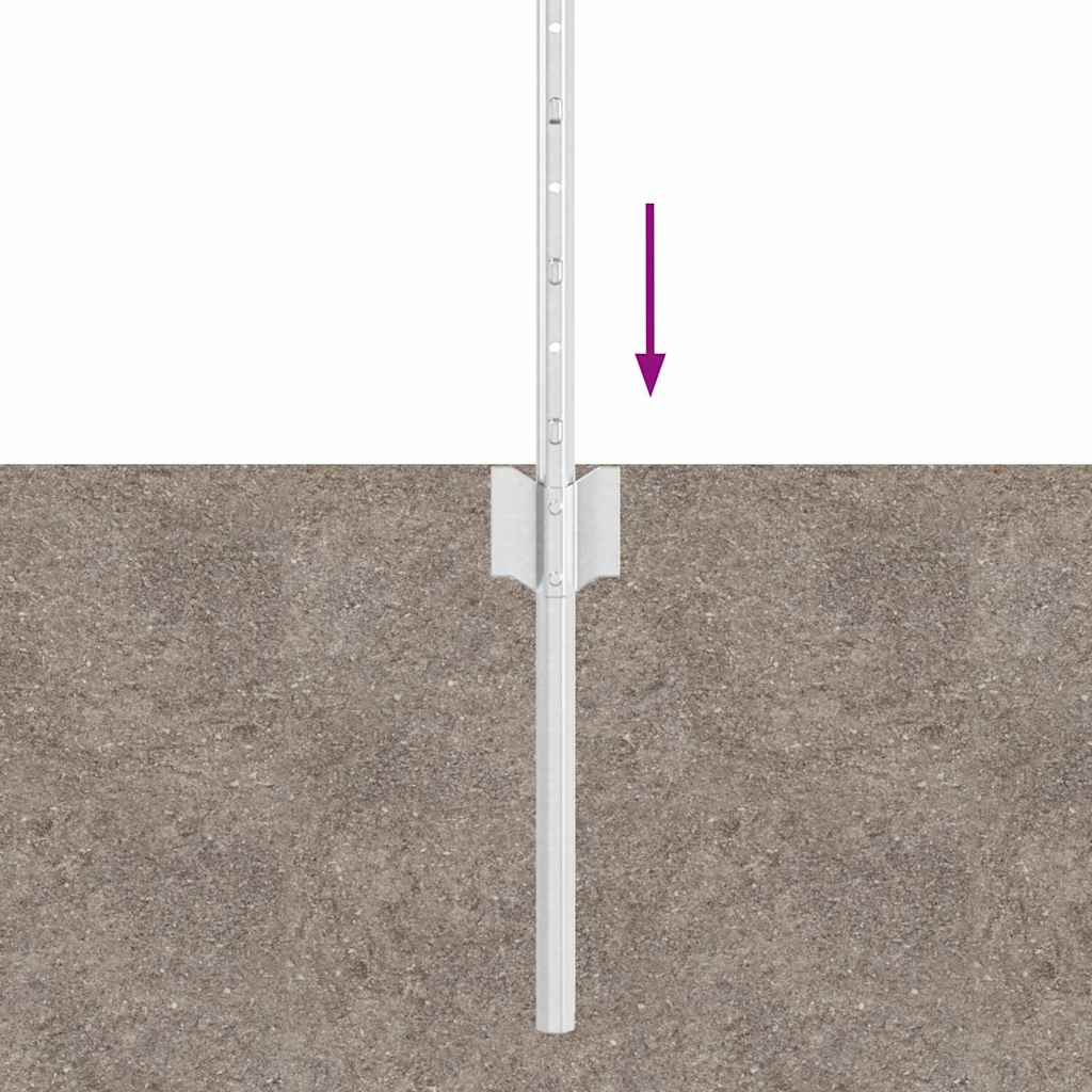 Hekpalen 5 Pcs Zilver 80 Cm Gegalvaniseerd Staal