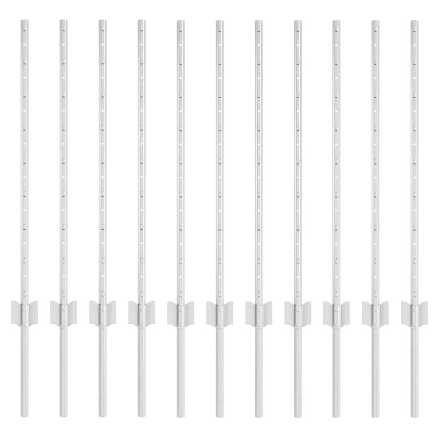 Hekpalen 11 Pcs Zilver 80 Cm Gegalvaniseerd Staal