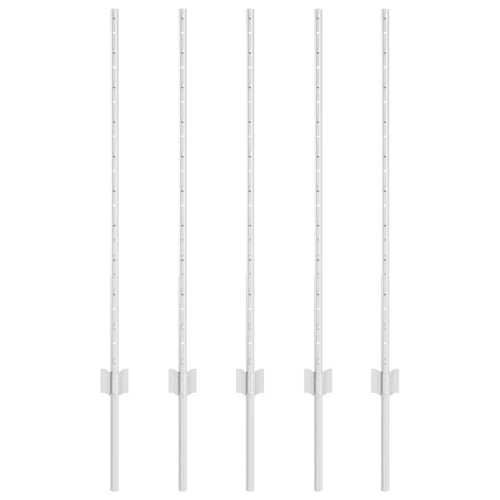Hekpalen 10 Pcs Zilver 100 Cm Gegalvaniseerd Staal
