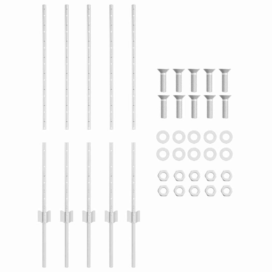 Hekpalen 10 Pcs Zilver 100 Cm Gegalvaniseerd Staal