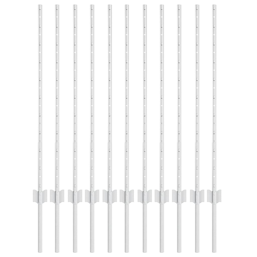 Hekpalen 22 Pcs Zilver 100 Cm Gegalvaniseerd Staal