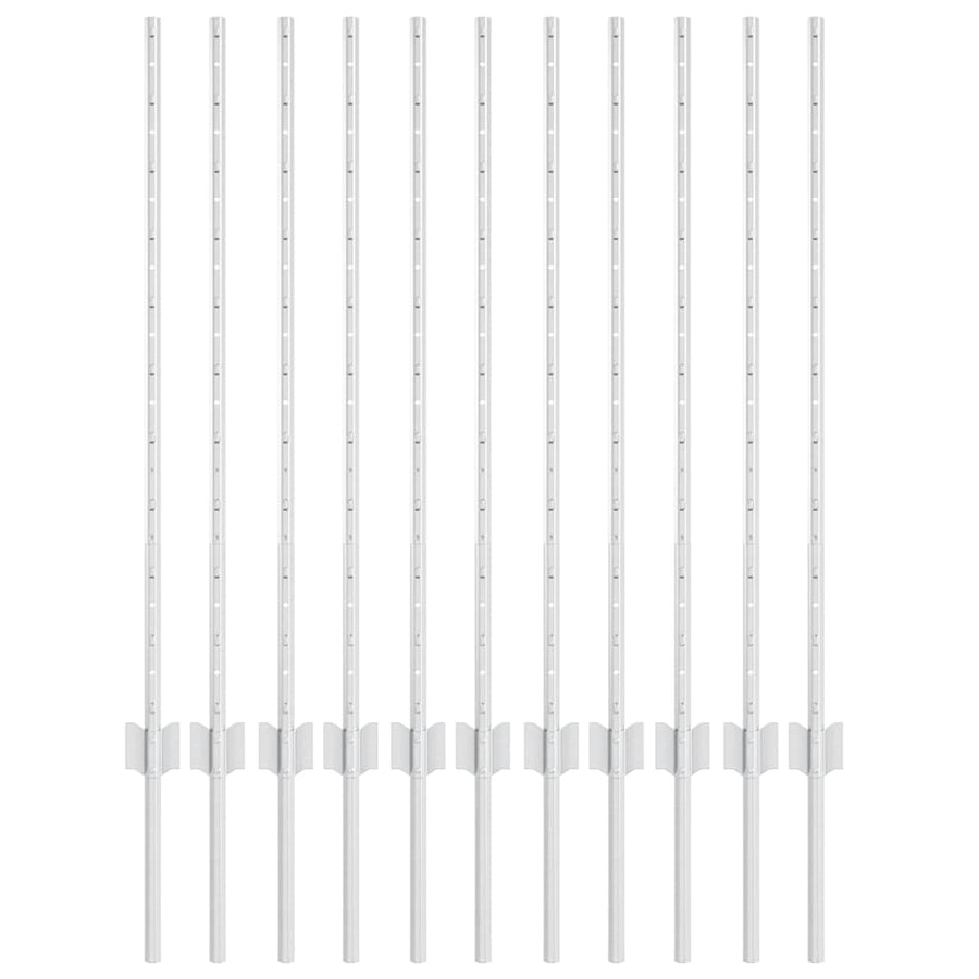 Hekpalen 22 Pcs Zilver 100 Cm Gegalvaniseerd Staal
