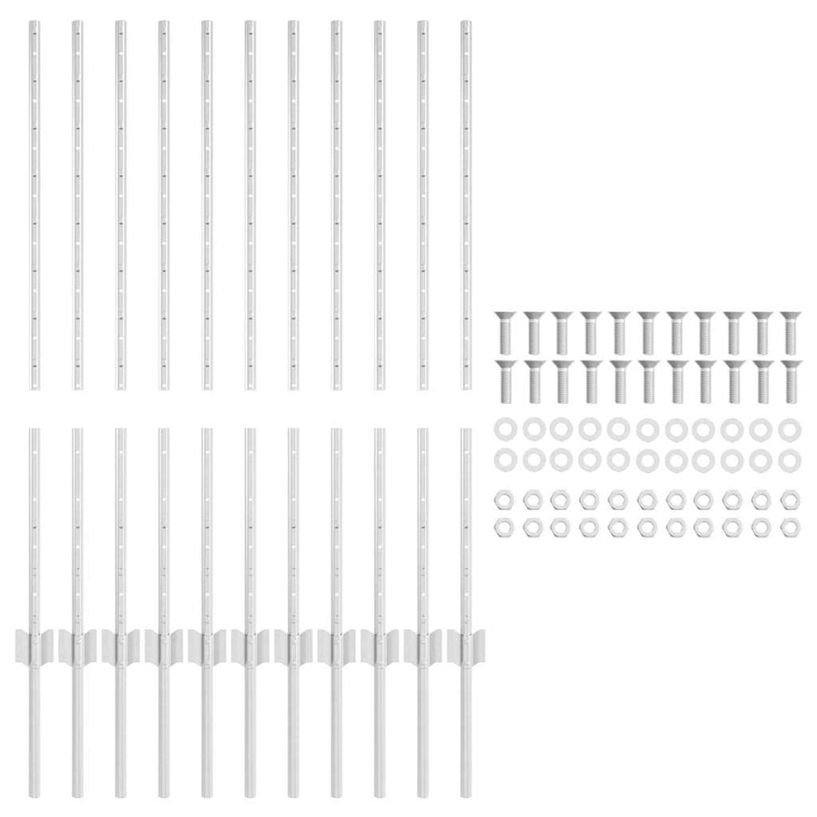 Hekpalen 22 Pcs Zilver 100 Cm Gegalvaniseerd Staal