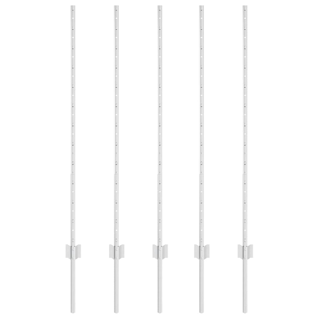 Hekpalen 10 Pcs Zilver 120 Cm Gegalvaniseerd Staal