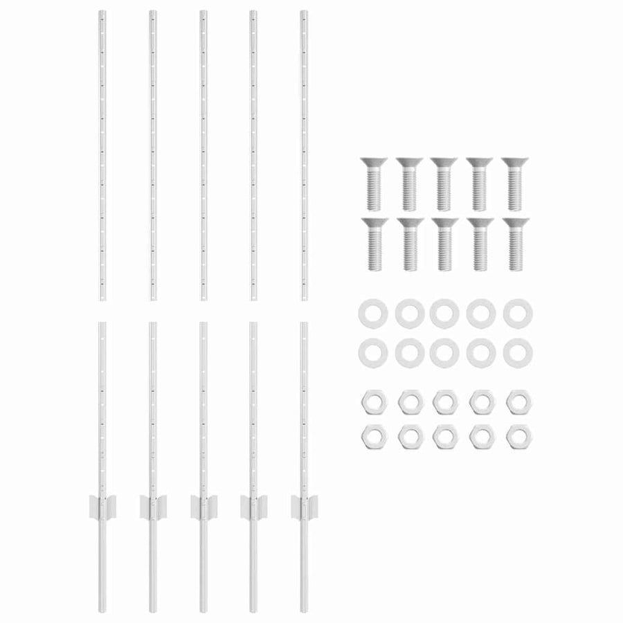 Hekpalen 10 Pcs Zilver 120 Cm Gegalvaniseerd Staal