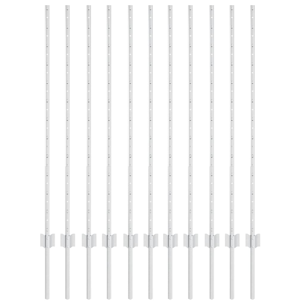 Hekpalen 22 Pcs Zilver 120 Cm Gegalvaniseerd Staal
