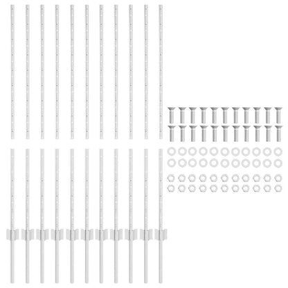 Hekpalen 22 Pcs Zilver 120 Cm Gegalvaniseerd Staal