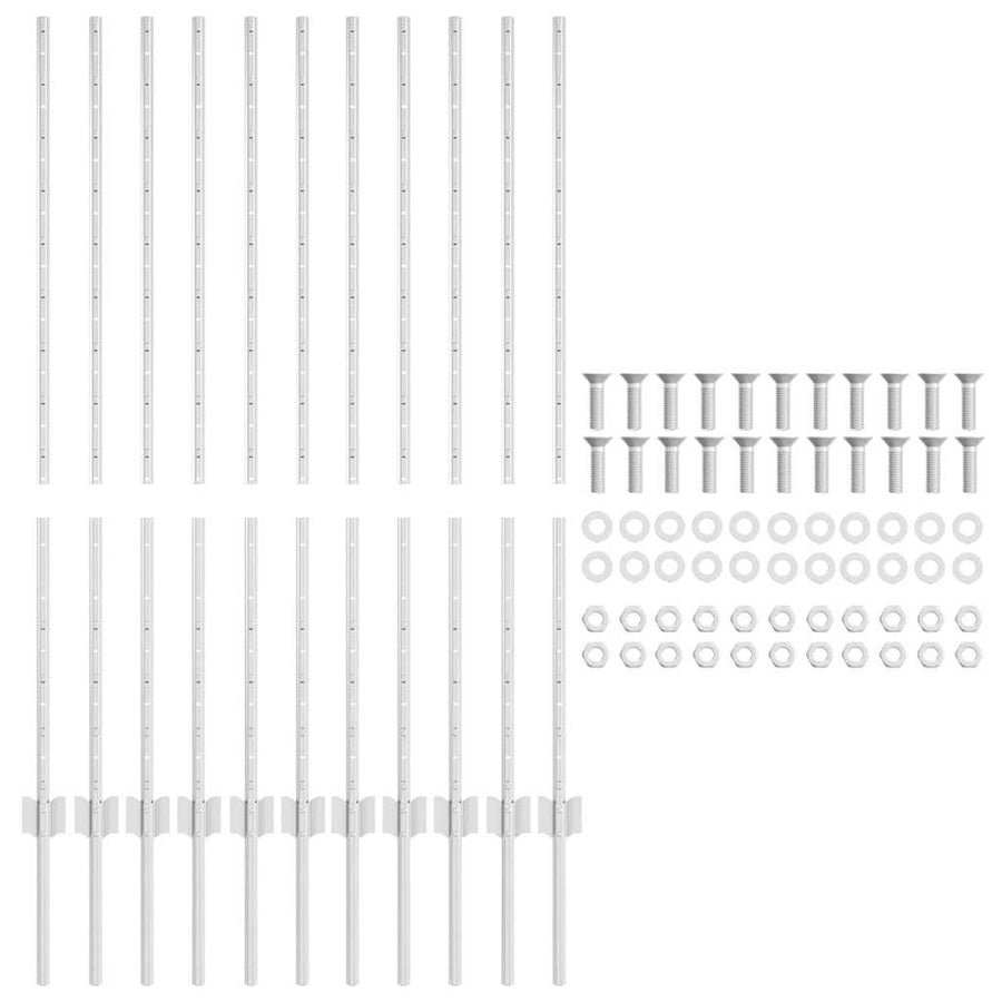 Hekpalen 22 Pcs Zilver 120 Cm Gegalvaniseerd Staal