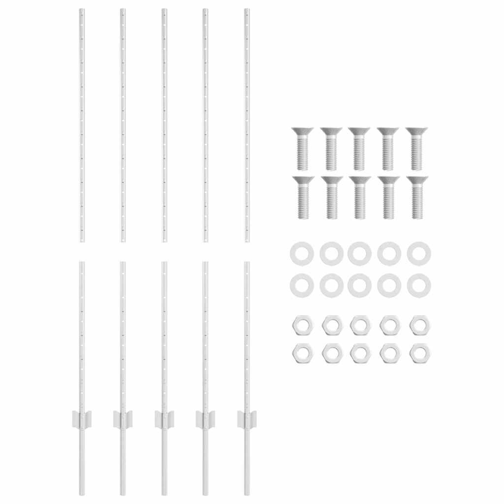 Hekpalen 10 Pcs Zilver 140 Cm Gegalvaniseerd Staal